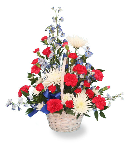 The Patriot Flower Basket Arrangement - Same Day Flower Delivery