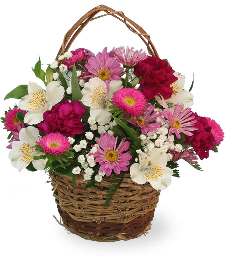 Happiness Flower Basket - Same Day Flower Delivery
