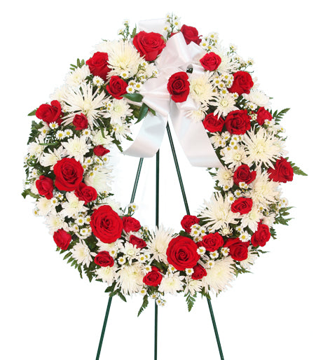 Bold and Beautiful Funeral Wreath - Same Day Flower Delivery