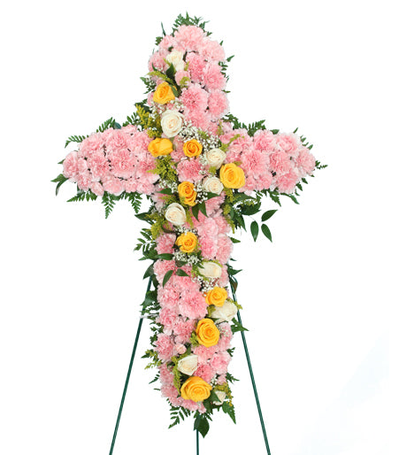 Forever in Pink Flower Cross - Same Day Flower Delivery