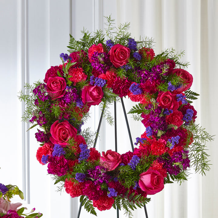 Calming Colors Wreath - Same Day Flower Delivery